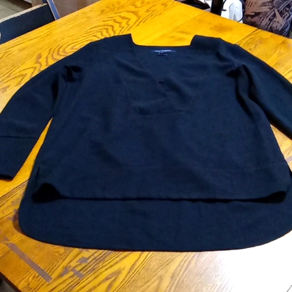 FRENCH CONNECTION 8  Women Used Preowned Long Sleeves Top BLACK Casual SHIRT